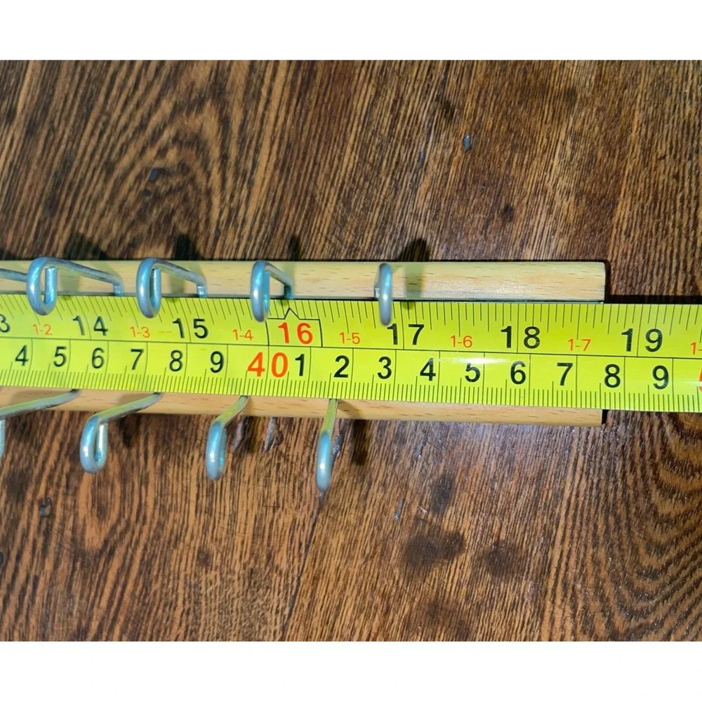 Vintage Wood & Brass Tie Scarf Belt‎ Holder Rack Organizer Made in USA 36 Hooks